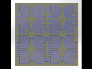 10 DXF File CNC g-code Industrial Laser DECORATIVE PANEL SQUARE Plasma Nr0694 3D Model