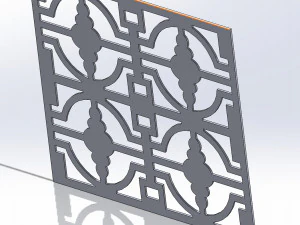 10 DXF File CNC g-code Industrial Laser DECORATIVE PANEL SQUARE Plasma Nr0694 3D Model