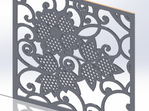 10 DXF File CNC g-code Industrial Laser DECORATIVE PANEL SQUARE Plasma Nr0695 Modelo 3D