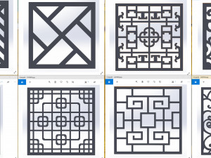 10 DXF File CNC g-code Industrial Laser DECORATIVE PANEL SQUARE Plasma Nr0695 3D Модель