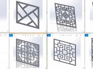 10 DXF File CNC g-code Industrial Laser DECORATIVE PANEL SQUARE Plasma Nr0695 3D Модель