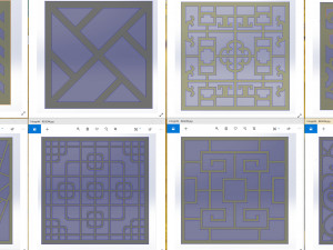 10 DXF File CNC g-code Industrial Laser DECORATIVE PANEL SQUARE Plasma Nr0695 3D Модель