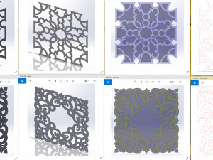 10 DXF File CNC g-code Industrial Laser DECORATIVE PANEL SQUARE Plasma Nr0695 3D Модель