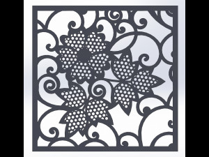 10 DXF File CNC g-code Industrial Laser DECORATIVE PANEL SQUARE Plasma Nr0695 3D Модель