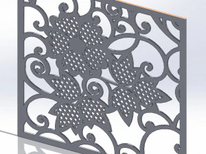 10 DXF File CNC g-code Industrial Laser DECORATIVE PANEL SQUARE Plasma Nr0695 3D Model
