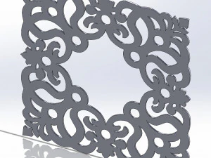 10 DXF File CNC g-code Industrial Laser DECORATIVE PANEL SQUARE Plasma Nr0695 3D Model