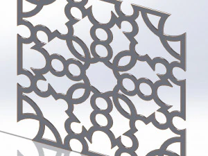 10 DXF File CNC g-code Industrial Laser DECORATIVE PANEL SQUARE Plasma Nr0695 3D Model
