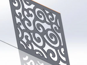 10 DXF File CNC g-code Industrial Laser DECORATIVE PANEL SQUARE Plasma Nr0695 3D Model