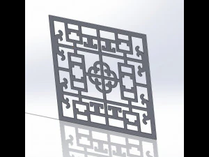10 DXF File CNC g-code Industrial Laser DECORATIVE PANEL SQUARE Plasma Nr0695 3D Model