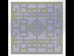 10 DXF File CNC g-code Industrial Laser DECORATIVE PANEL SQUARE Plasma Nr0695 3D Модель