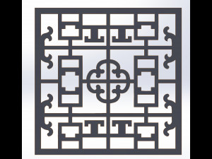 10 DXF File CNC g-code Industrial Laser DECORATIVE PANEL SQUARE Plasma Nr0695 3D Модель