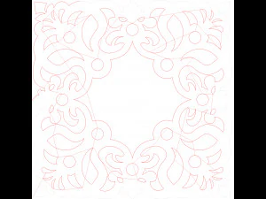 10 DXF File CNC g-code Industrial Laser DECORATIVE PANEL SQUARE Plasma Nr0695 3D Model