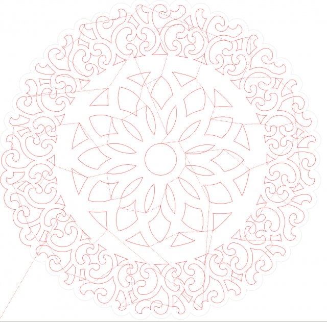 22 DXF file CNC 2 G-CODE Industrial Laser Cut Router Vinil Round Mandala Nr0696 Modèle 3D .c4d .max .obj .3ds .fbx .stl .blend 
