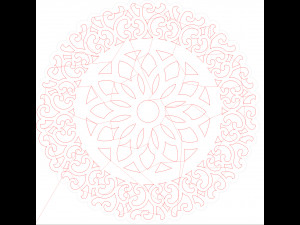 22 DXF file CNC 2 G-CODE Industrial Laser Cut Router Vinil Round Mandala Nr0696 3D Model