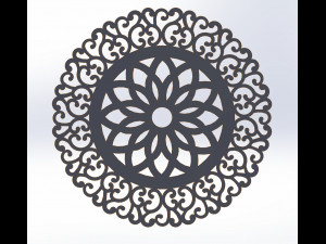 22 DXF file CNC 2 G-CODE Industrial Laser Cut Router Vinil Round Mandala Nr0696 Modèle 3D