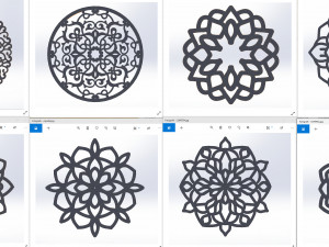 22 DXF file CNC 2 G-CODE Industrial Laser Cut Router Vinil Round Mandala Nr0696 Modèle 3D
