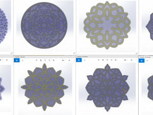 22 DXF file CNC 2 G-CODE Industrial Laser Cut Router Vinil Round Mandala Nr0696 Modèle 3D