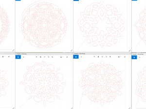 22 DXF file CNC 2 G-CODE Industrial Laser Cut Router Vinil Round Mandala Nr0696 Modèle 3D