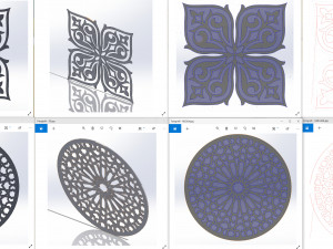 22 DXF file CNC 2 G-CODE Industrial Laser Cut Router Vinil Round Mandala Nr0696 Modèle 3D