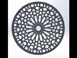 22 DXF file CNC 2 G-CODE Industrial Laser Cut Router Vinil Round Mandala Nr0696 Modèle 3D