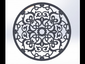 22 DXF file CNC 2 G-CODE Industrial Laser Cut Router Vinil Round Mandala Nr0696 Modèle 3D