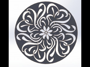 22 DXF file CNC 2 G-CODE Industrial Laser Cut Router Vinil Round Mandala Nr0696 Modèle 3D