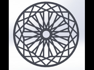 22 DXF file CNC 2 G-CODE Industrial Laser Cut Router Vinil Round Mandala Nr0696 Modèle 3D