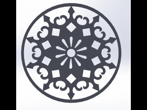 22 DXF file CNC 2 G-CODE Industrial Laser Cut Router Vinil Round Mandala Nr0696 Modèle 3D