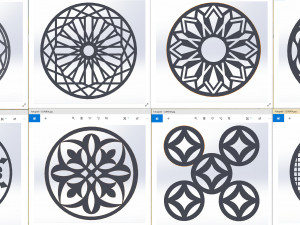 22 DXF file CNC 2 G-CODE Industrial Laser Cut Router Vinil Round Mandala Nr0696 Modèle 3D