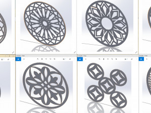22 DXF file CNC 2 G-CODE Industrial Laser Cut Router Vinil Round Mandala Nr0696 Modèle 3D