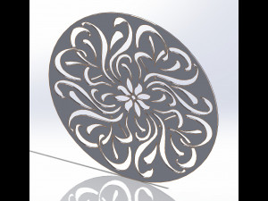 22 DXF file CNC 2 G-CODE Industrial Laser Cut Router Vinil Round Mandala Nr0696 Modèle 3D