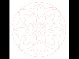22 DXF file CNC 2 G-CODE Industrial Laser Cut Router Vinil Round Mandala Nr0696 Modèle 3D