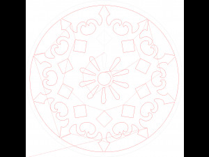 22 DXF file CNC 2 G-CODE Industrial Laser Cut Router Vinil Round Mandala Nr0696 Modèle 3D