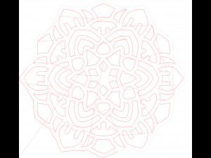 22 DXF file CNC 2 G-CODE Industrial Laser Cut Router Vinil Round Mandala Nr0696 Modèle 3D