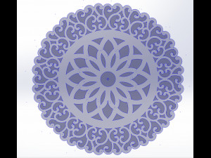 22 DXF file CNC 2 G-CODE Industrial Laser Cut Router Vinil Round Mandala Nr0696 Modèle 3D