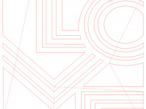 9 DXF file CNC 2 G-CODE Industrial Laser Cut Router Vinil LOVE AMORE Nr0697 Modello 3D