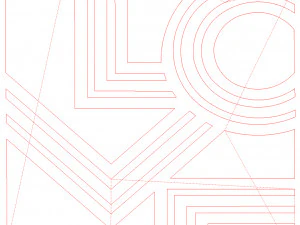 9 DXF file CNC 2 G-CODE Industrial Laser Cut Router Vinil LOVE AMORE Nr0697 3D Model