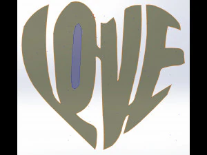 9 DXF file CNC 2 G-CODE Industrial Laser Cut Router Vinil LOVE AMORE Nr0697 3D Model