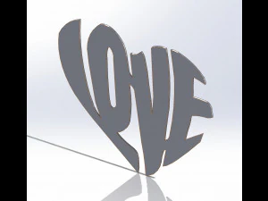 9 DXF file CNC 2 G-CODE Industrial Laser Cut Router Vinil LOVE AMORE Nr0697 3D Model