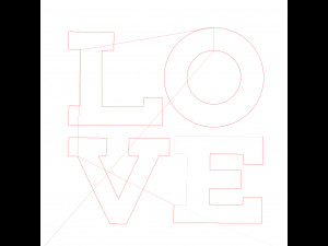 9 DXF file CNC 2 G-CODE Industrial Laser Cut Router Vinil LOVE AMORE Nr0697 Modello 3D