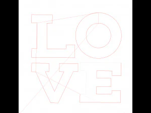9 DXF file CNC 2 G-CODE Industrial Laser Cut Router Vinil LOVE AMORE Nr0697 3D Model
