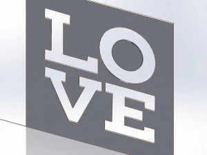 9 DXF file CNC 2 G-CODE Industrial Laser Cut Router Vinil LOVE AMORE Nr0697 3D Model