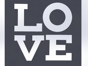 9 DXF file CNC 2 G-CODE Industrial Laser Cut Router Vinil LOVE AMORE Nr0697 Modello 3D