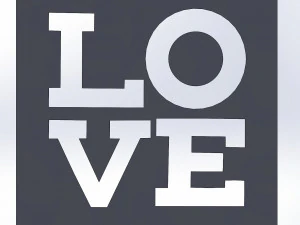 9 DXF file CNC 2 G-CODE Industrial Laser Cut Router Vinil LOVE AMORE Nr0697 3D Model