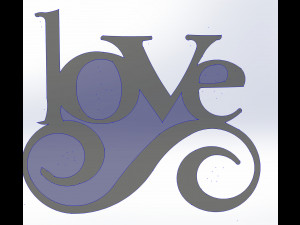 9 DXF file CNC 2 G-CODE Industrial Laser Cut Router Vinil LOVE AMORE Nr0697 Modello 3D