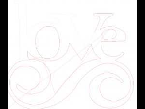 9 DXF file CNC 2 G-CODE Industrial Laser Cut Router Vinil LOVE AMORE Nr0697 Modello 3D
