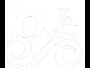 9 DXF file CNC 2 G-CODE Industrial Laser Cut Router Vinil LOVE AMORE Nr0697 3D Model