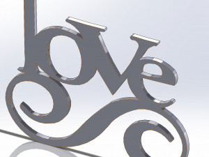 9 DXF file CNC 2 G-CODE Industrial Laser Cut Router Vinil LOVE AMORE Nr0697 Modello 3D