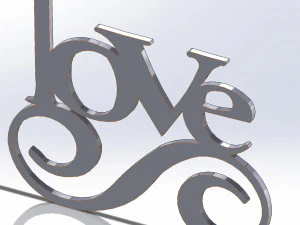 9 DXF file CNC 2 G-CODE Industrial Laser Cut Router Vinil LOVE AMORE Nr0697 3D Model