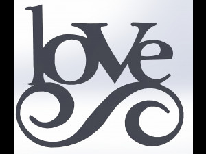 9 DXF file CNC 2 G-CODE Industrial Laser Cut Router Vinil LOVE AMORE Nr0697 Modello 3D